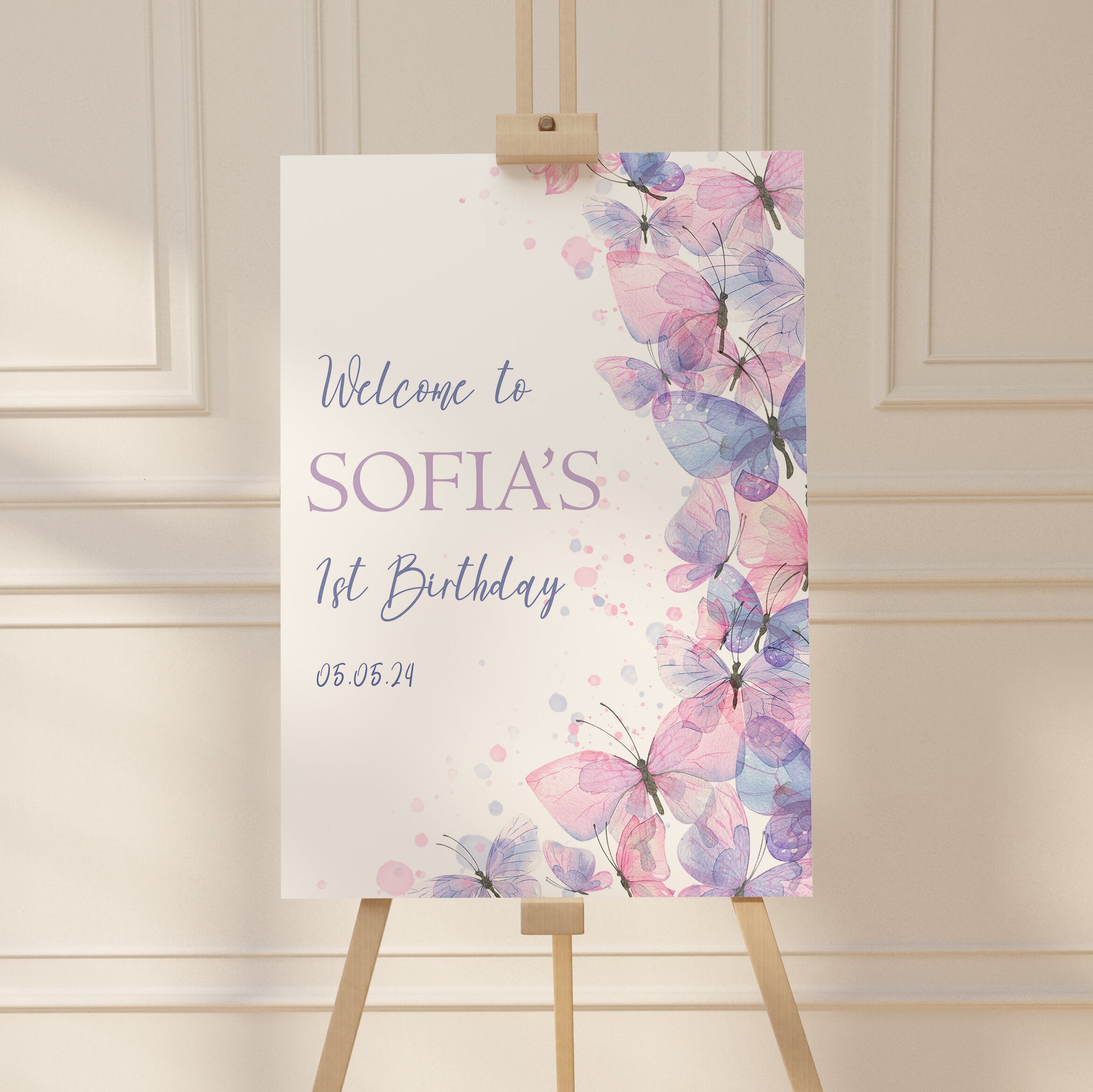 Butterfly Arch II Kids Birthday Party Welcome Sign