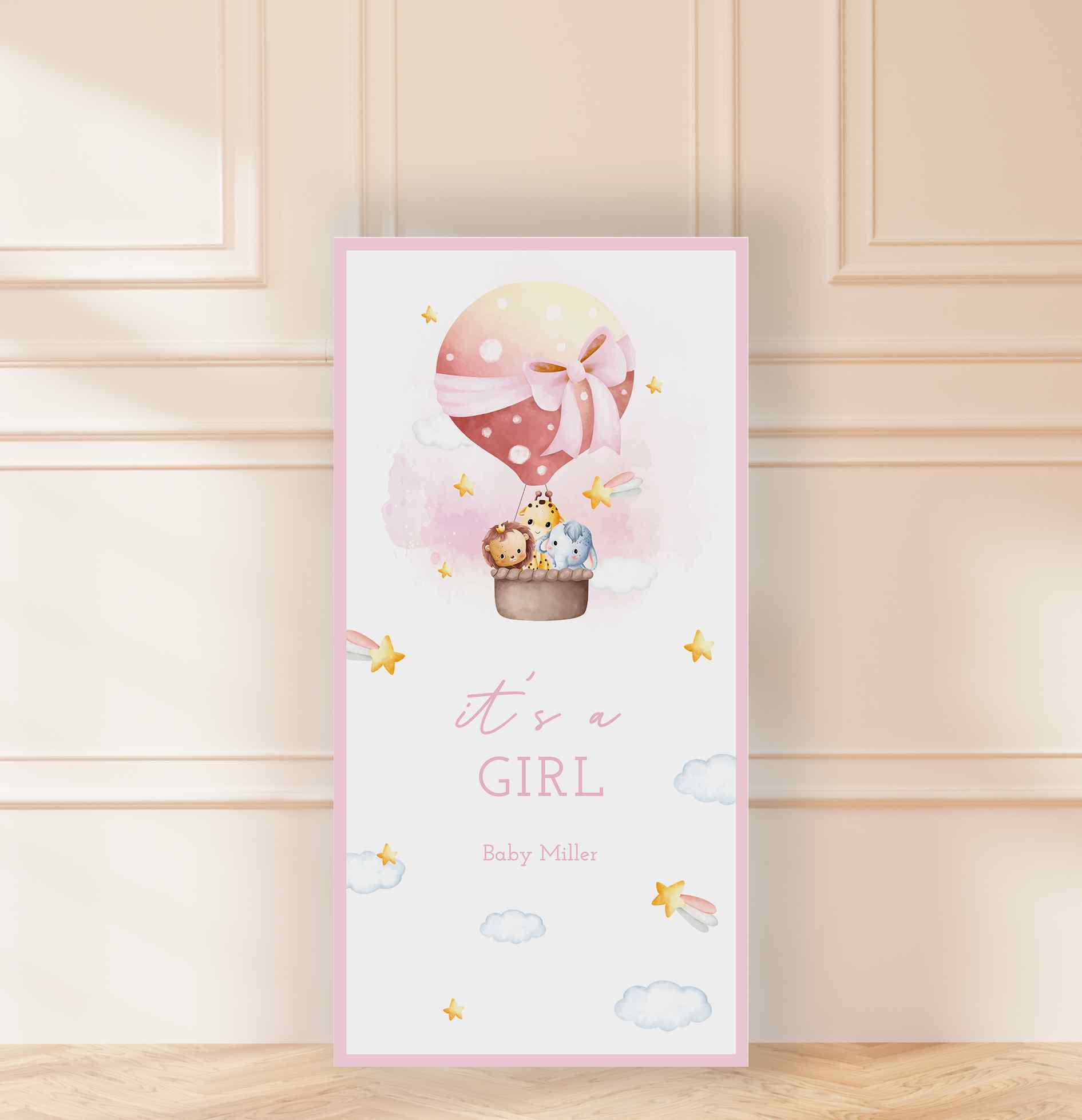 'It's a Girl' Baby Shower Backdrop