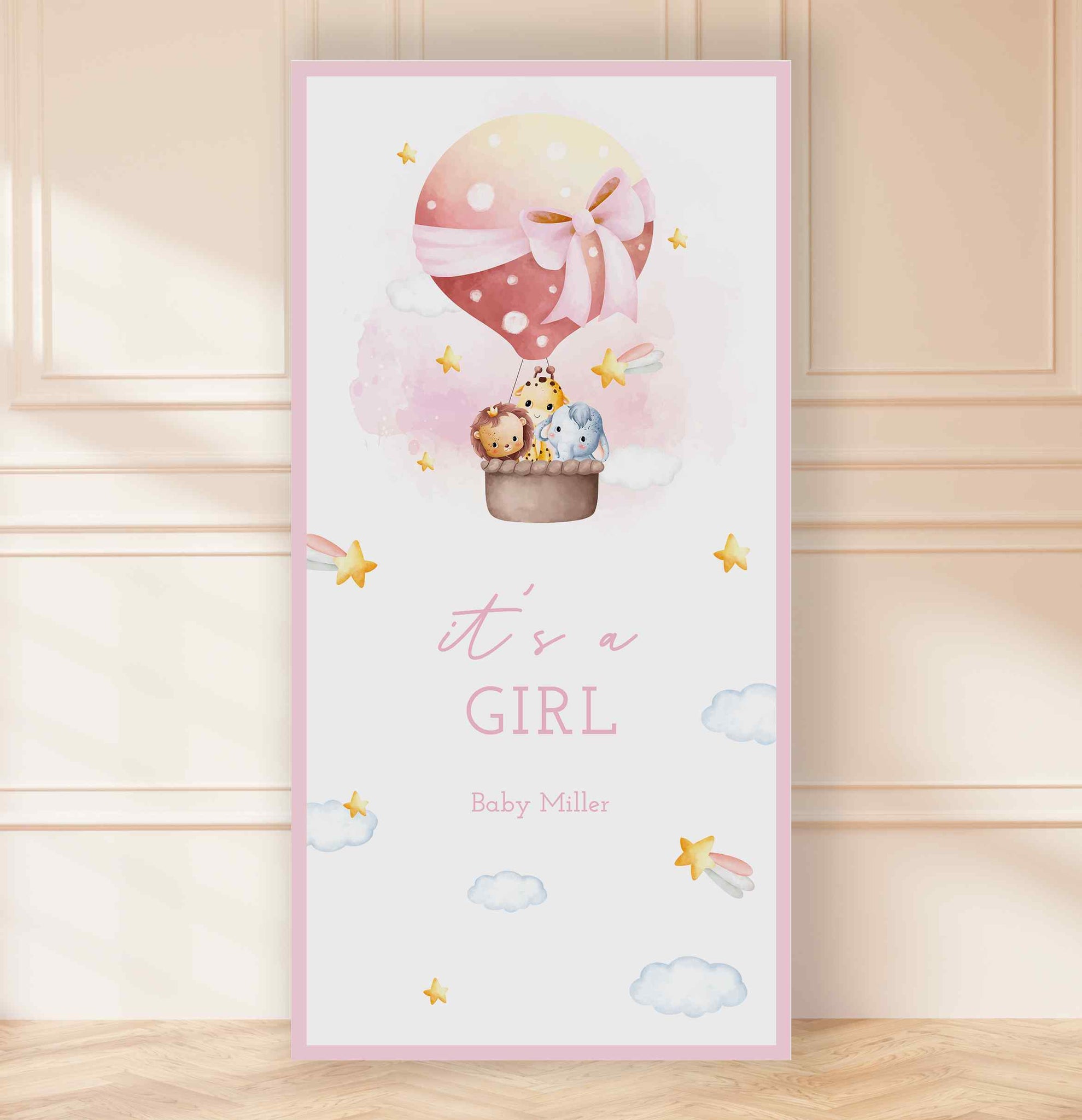 'It's a Girl' Baby Shower Backdrop