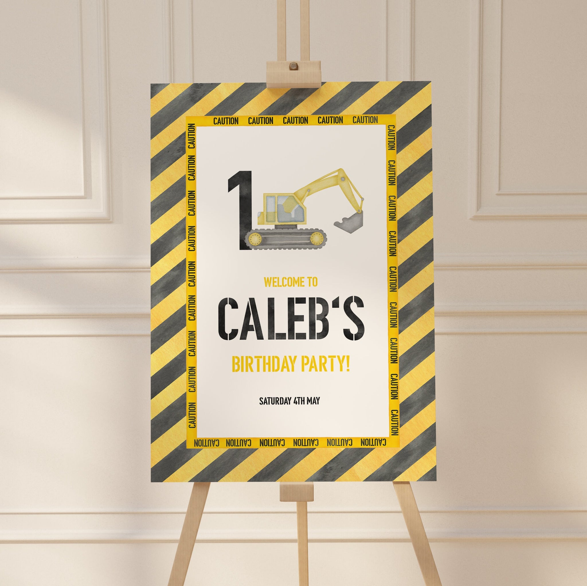Construction Kids Birthday Party Welcome Sign