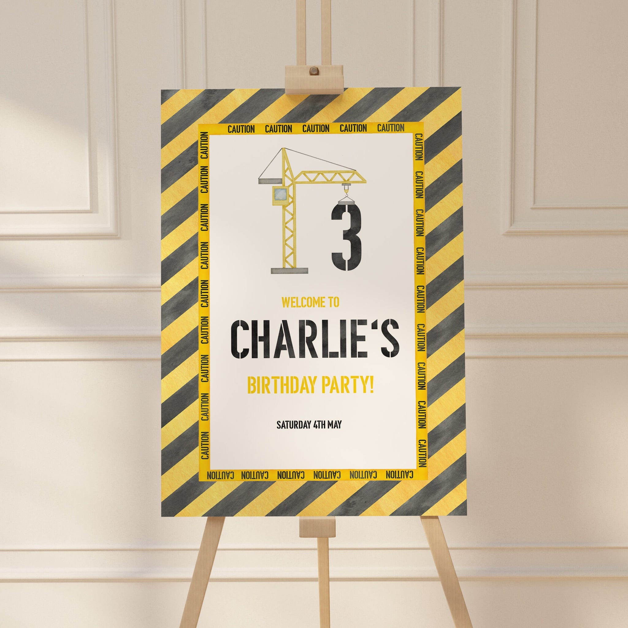 Construction Kids Birthday Party Welcome Sign