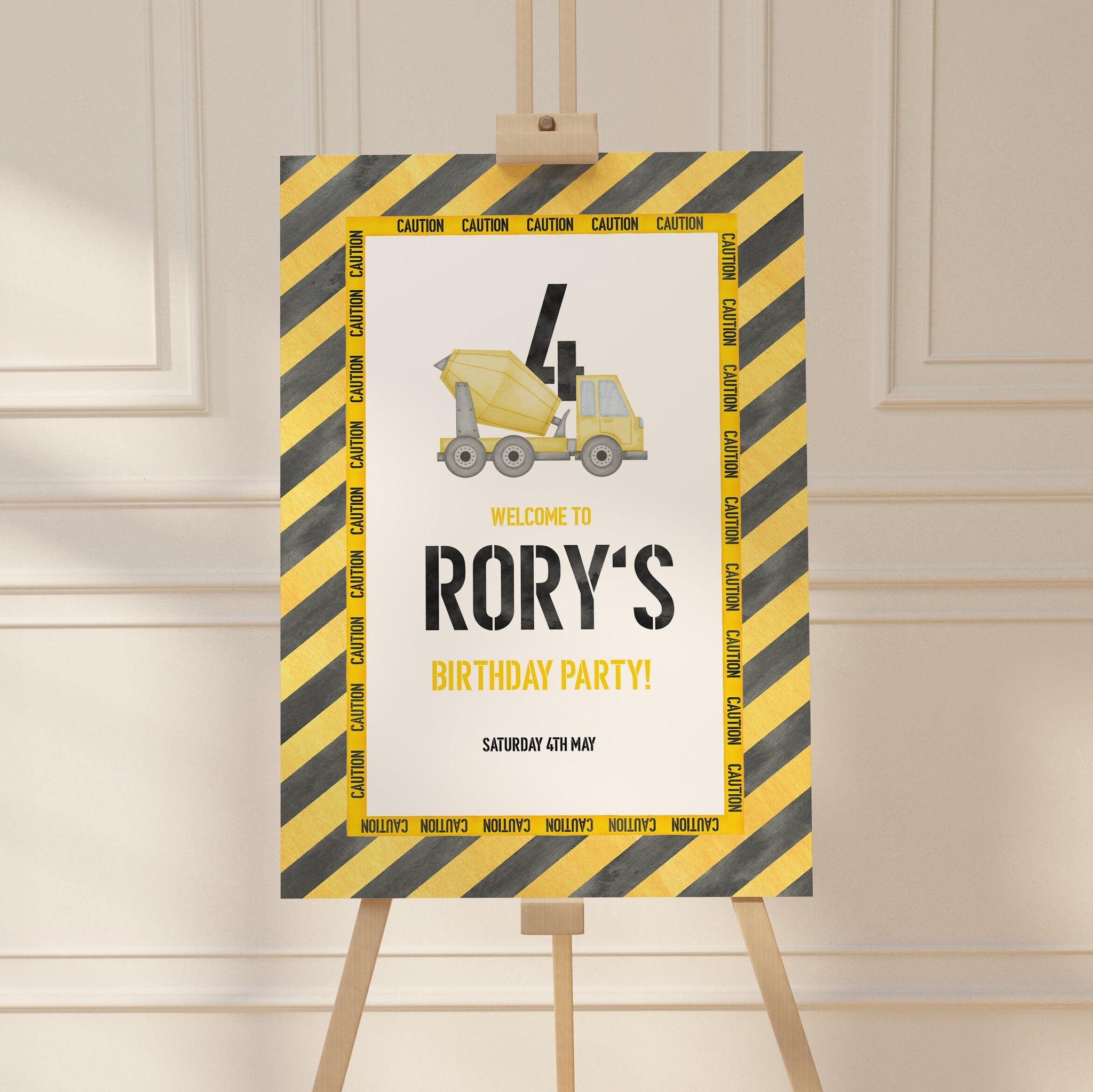 Construction Kids Birthday Party Welcome Sign