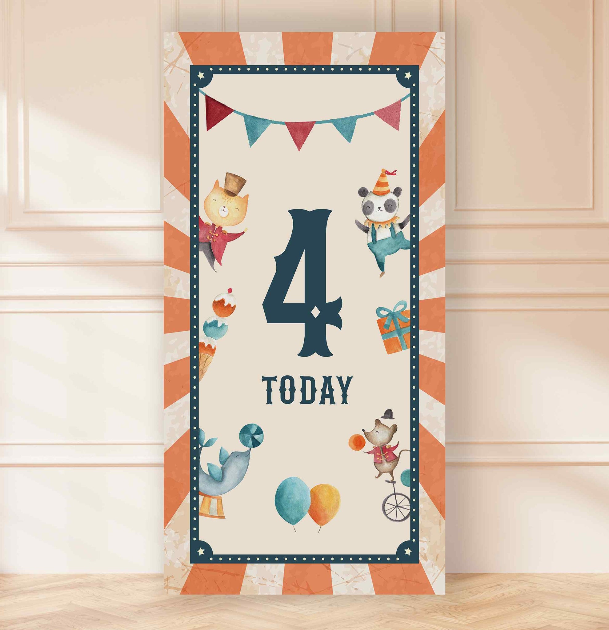 Circus Animals Kids Party Backdrop