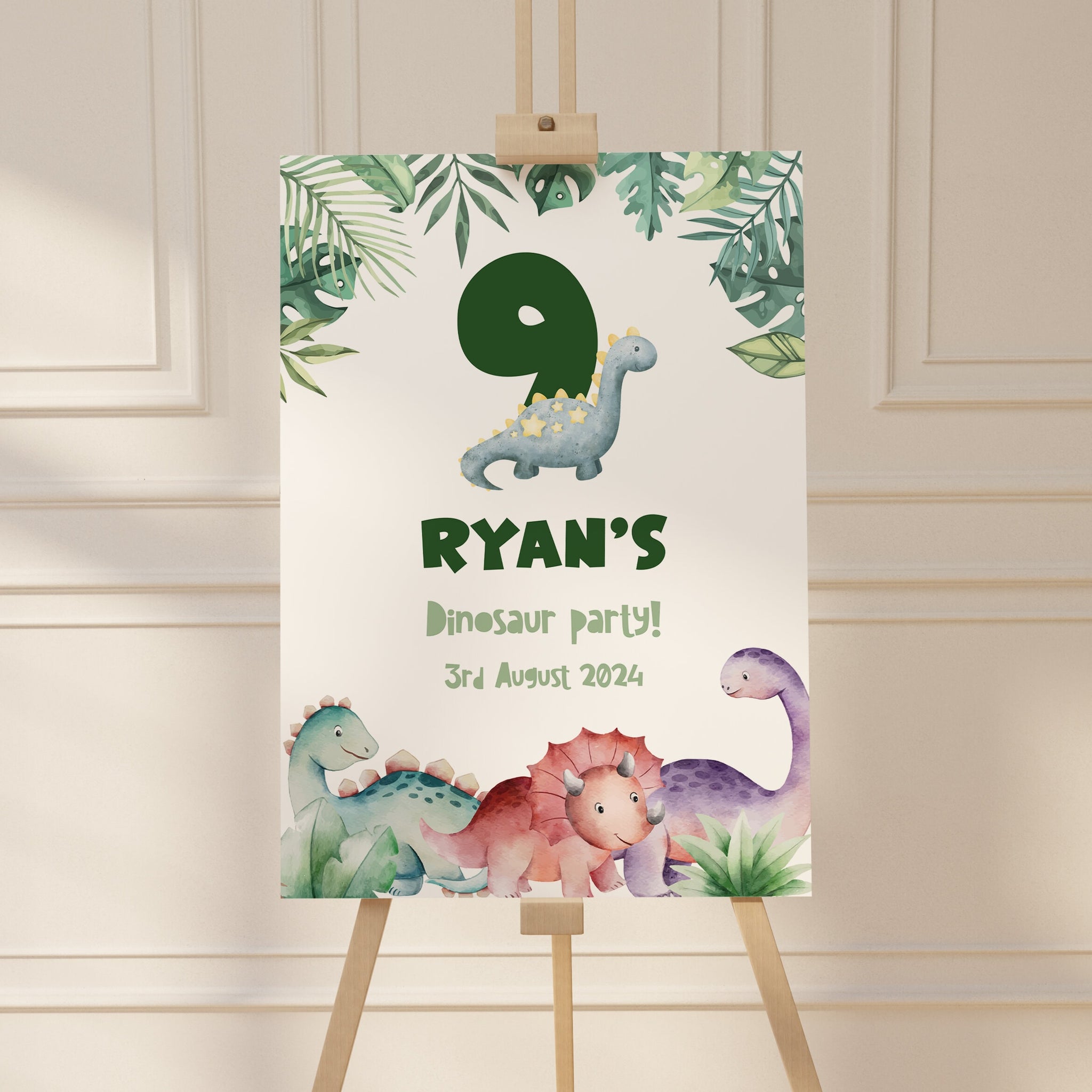Dinosaur Kids Birthday Party Welcome Sign
