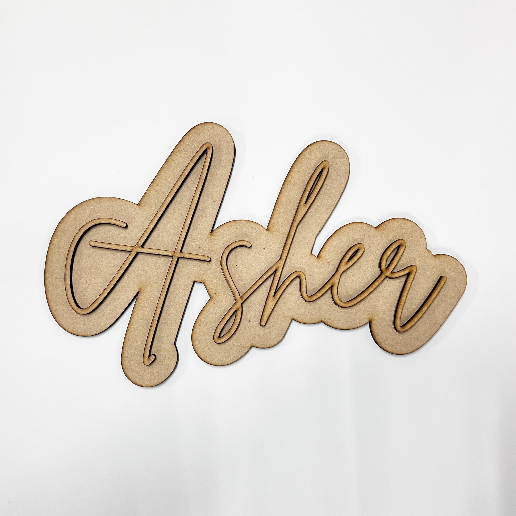 Double Layer Unpainted MDF Word Sign 60cm
