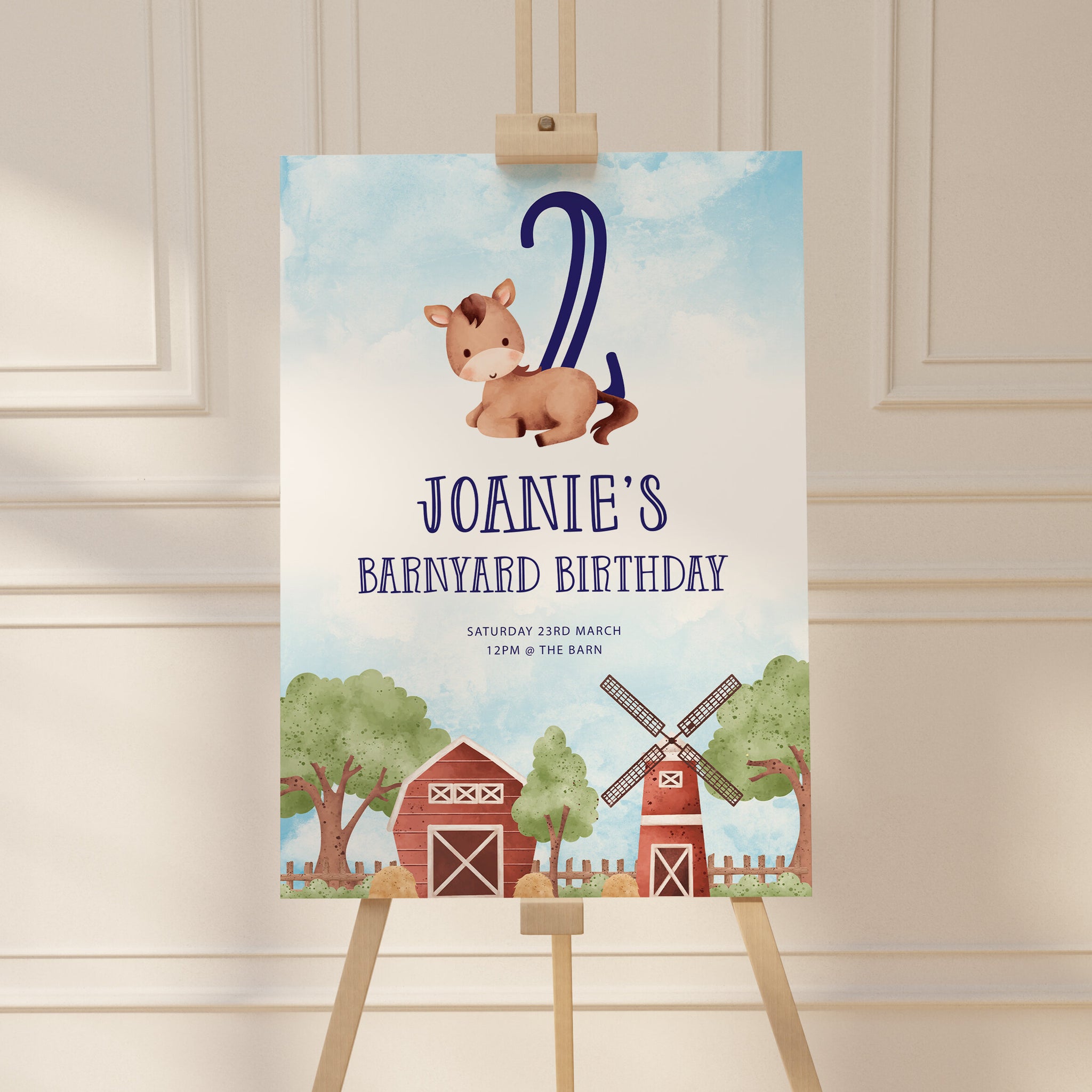 Farm Kids Birthday Party Welcome Sign