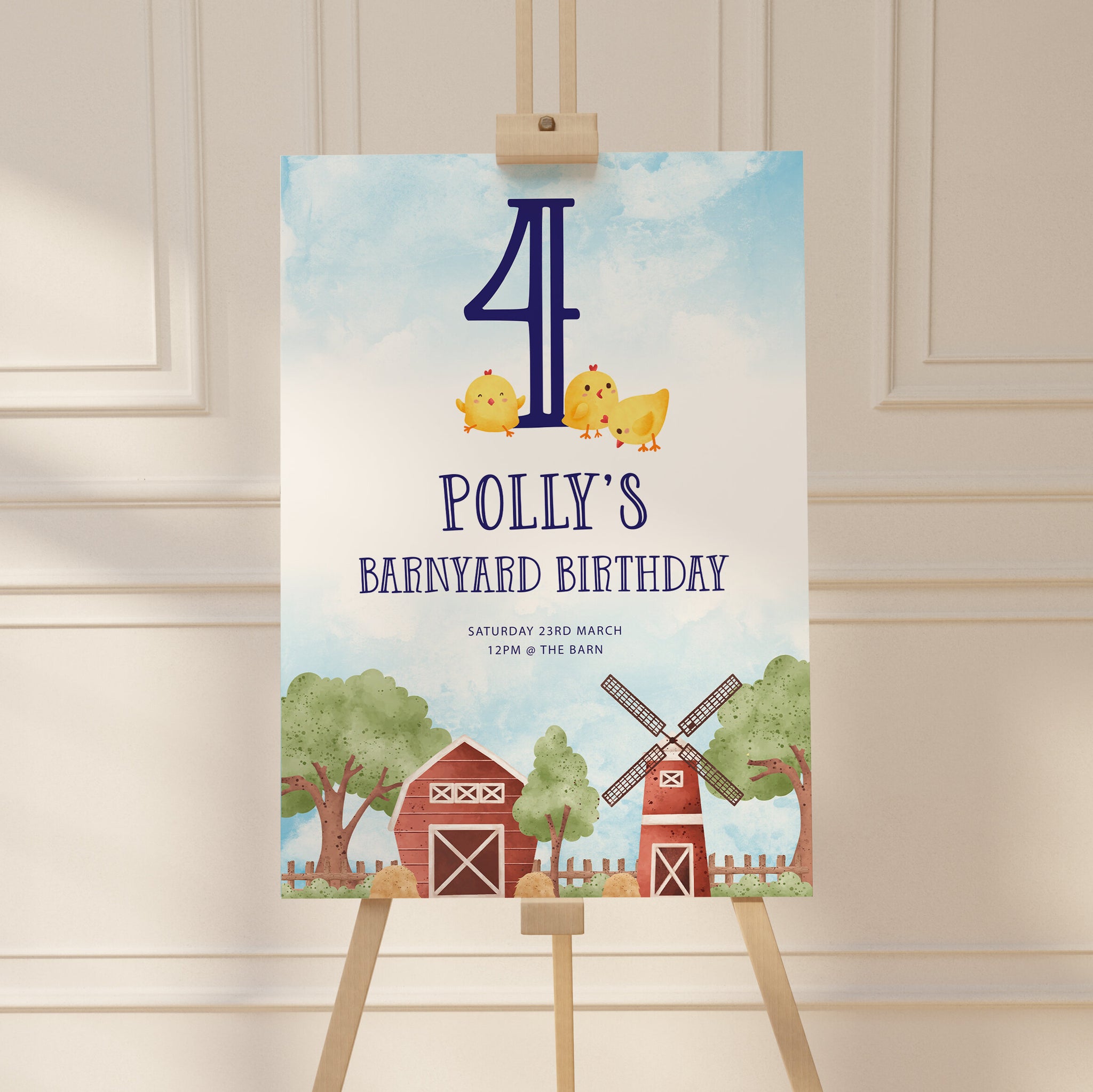 Farm Kids Birthday Party Welcome Sign