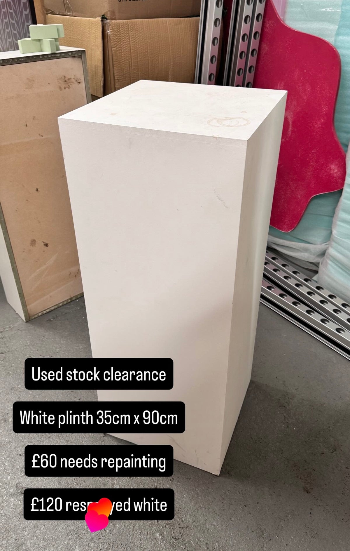 35 x 35 x 90cm plinth