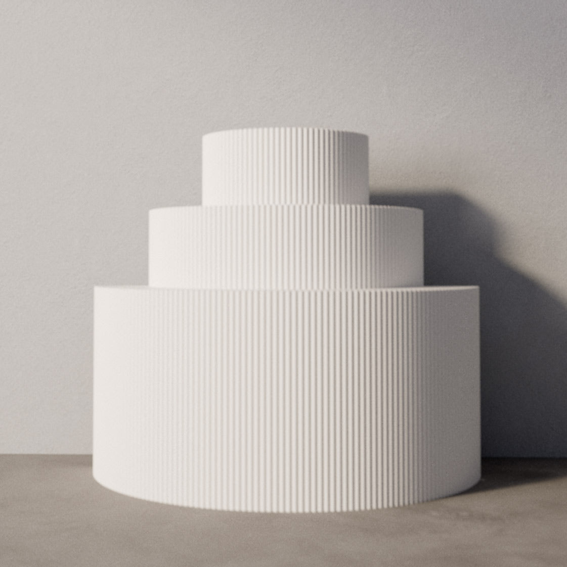 Stacked Ripple Semi-Circle Plinth