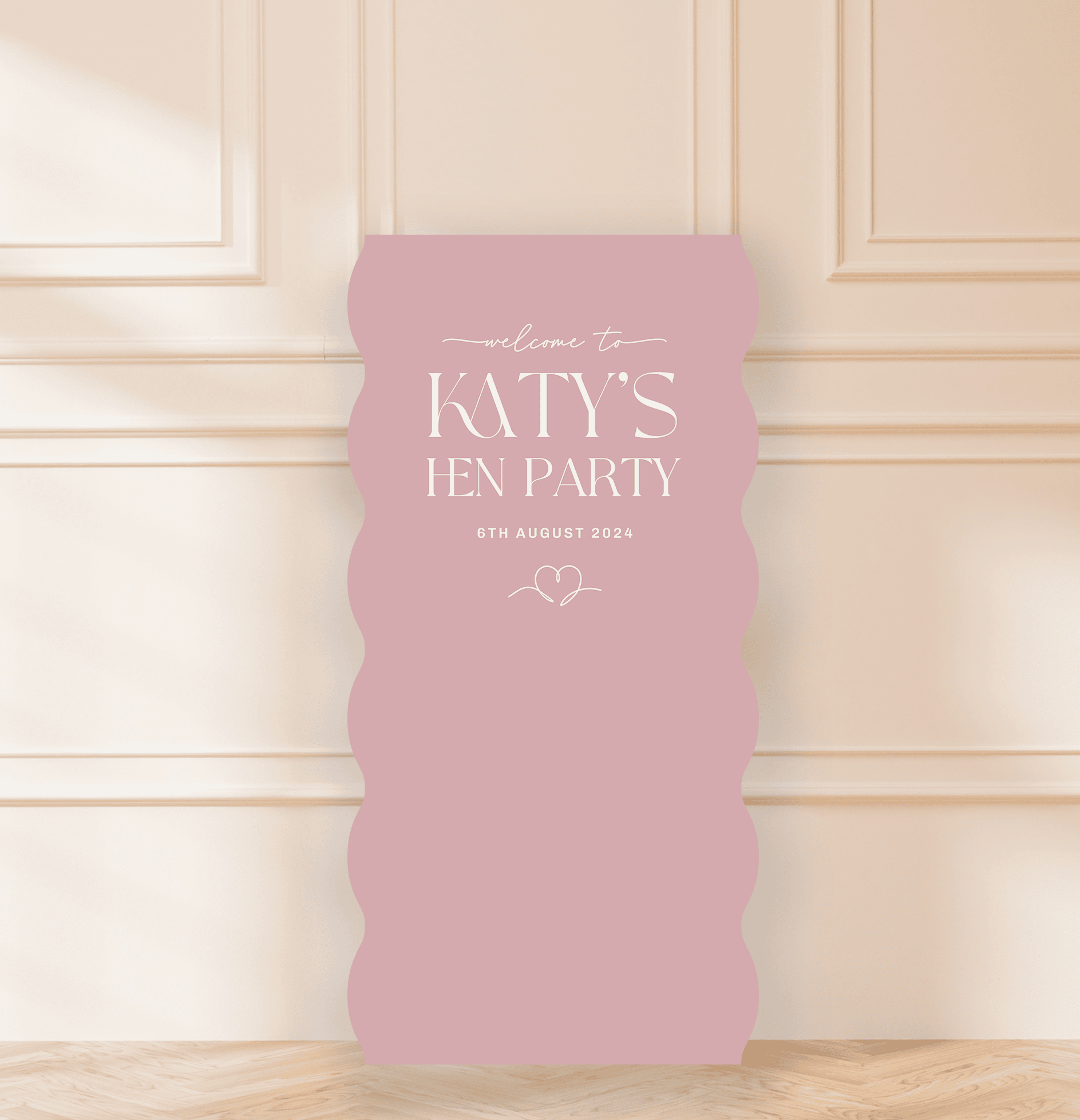 Pink Wavy Hen Party Backdrop
