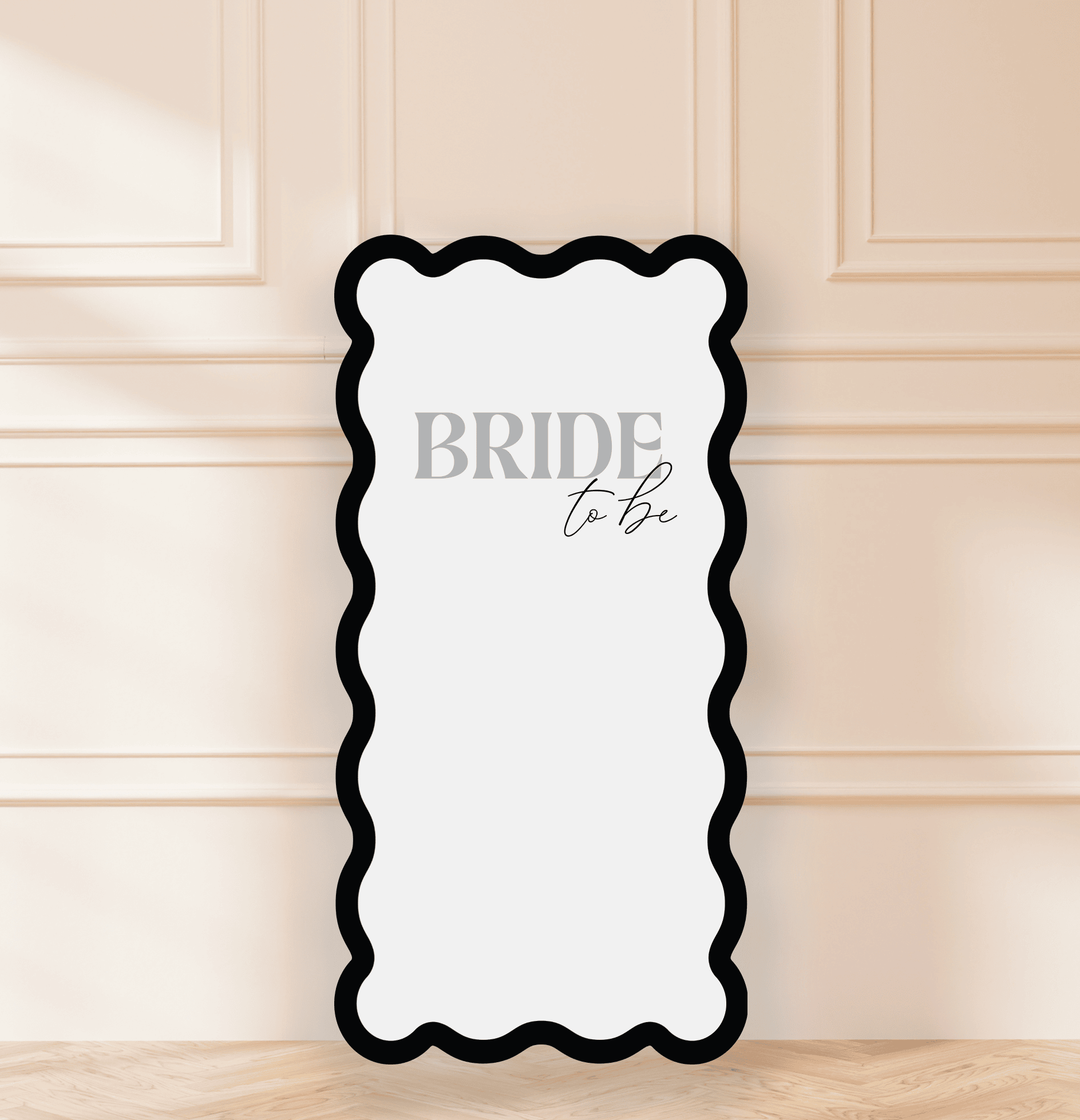 Black Wavy 'Bride to Be' Backdrop