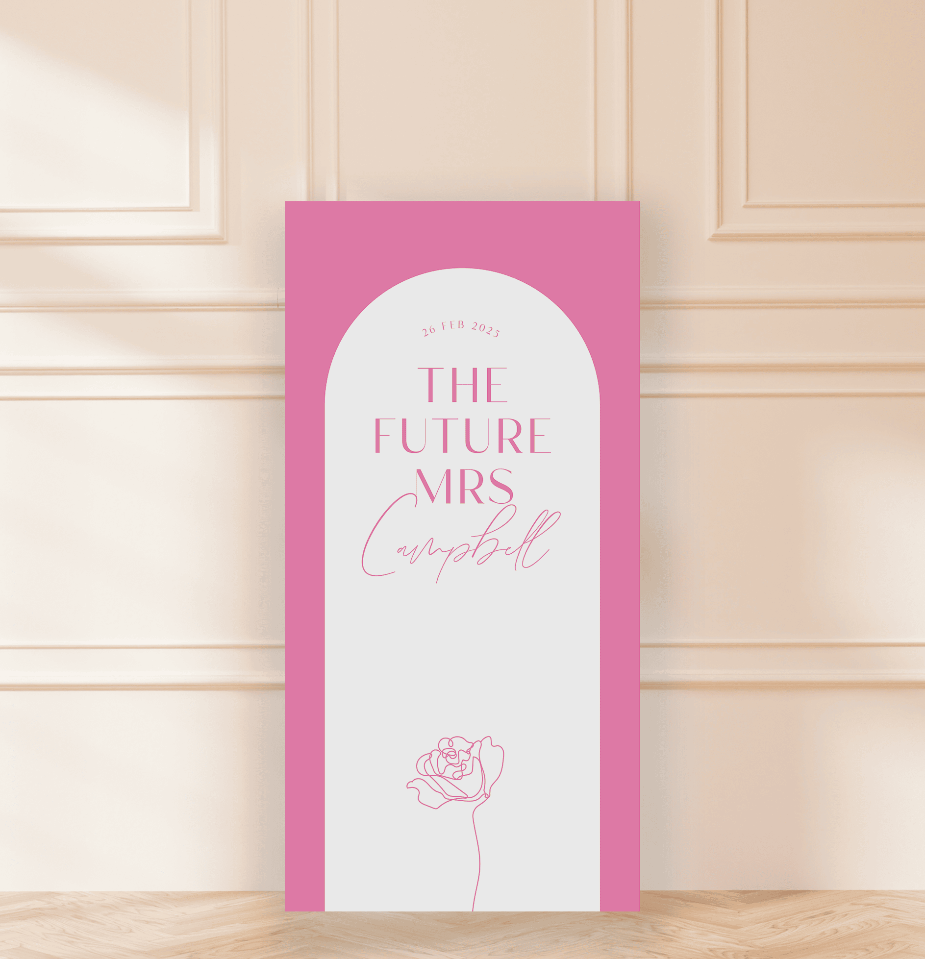 'The Future Mrs' Pink Hen Party Backdrop