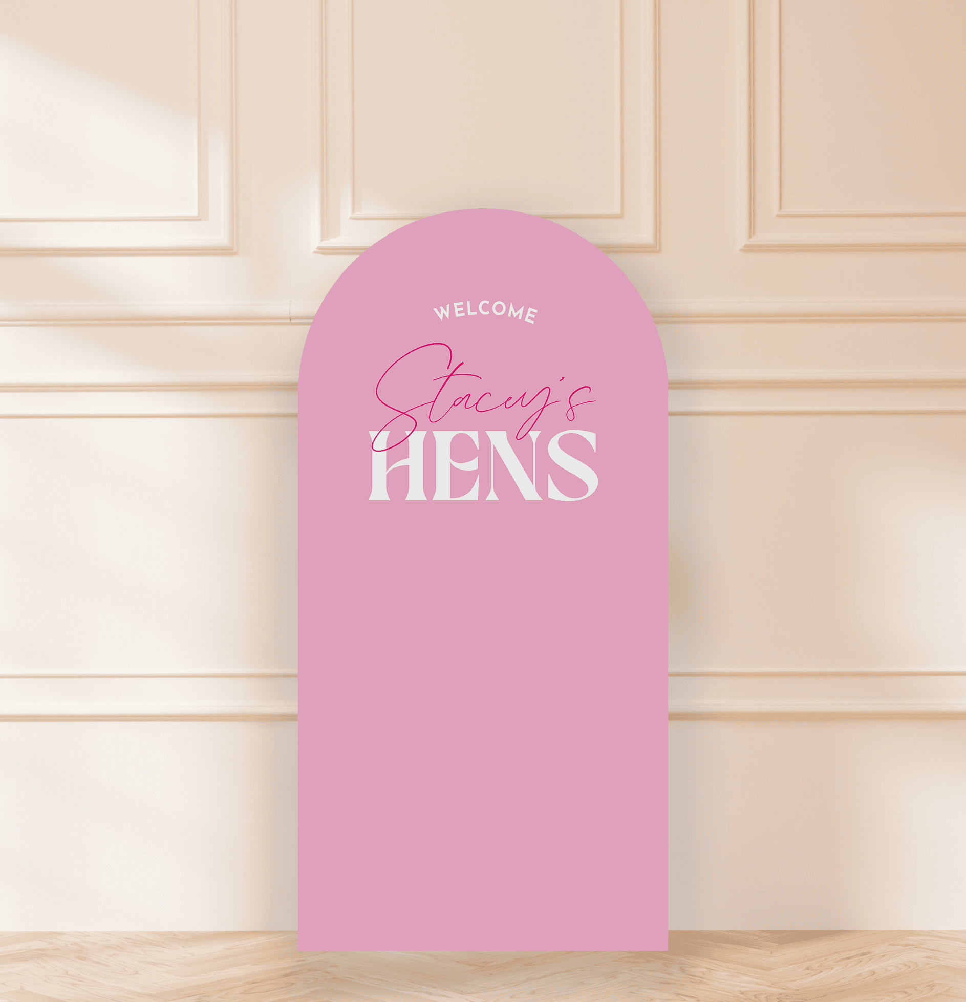 Pink Arch Hen Party Backdrop
