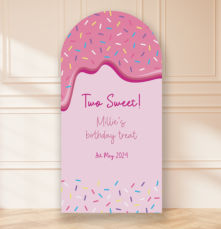 Pink Ice Cream Party Backdrop