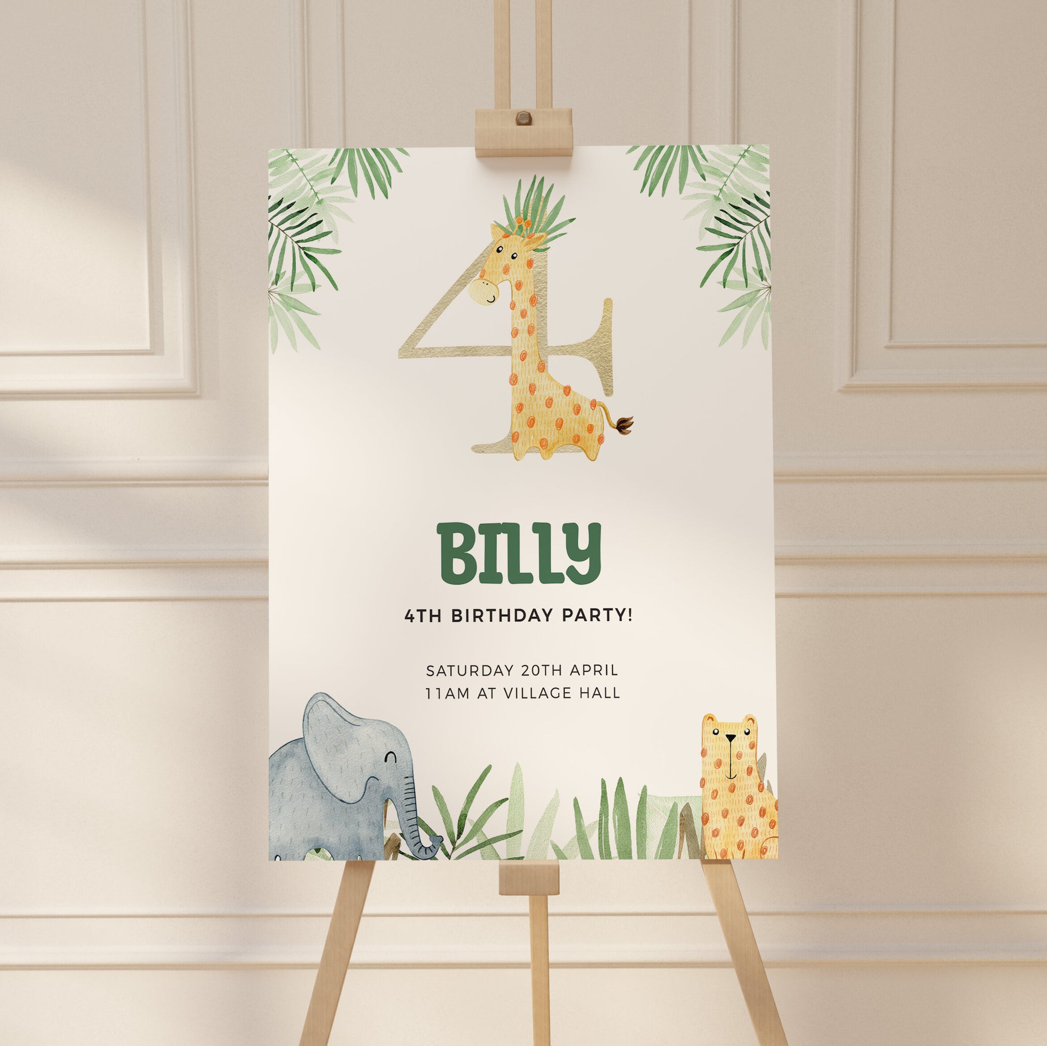 Safari Kids Birthday Party Welcome Sign