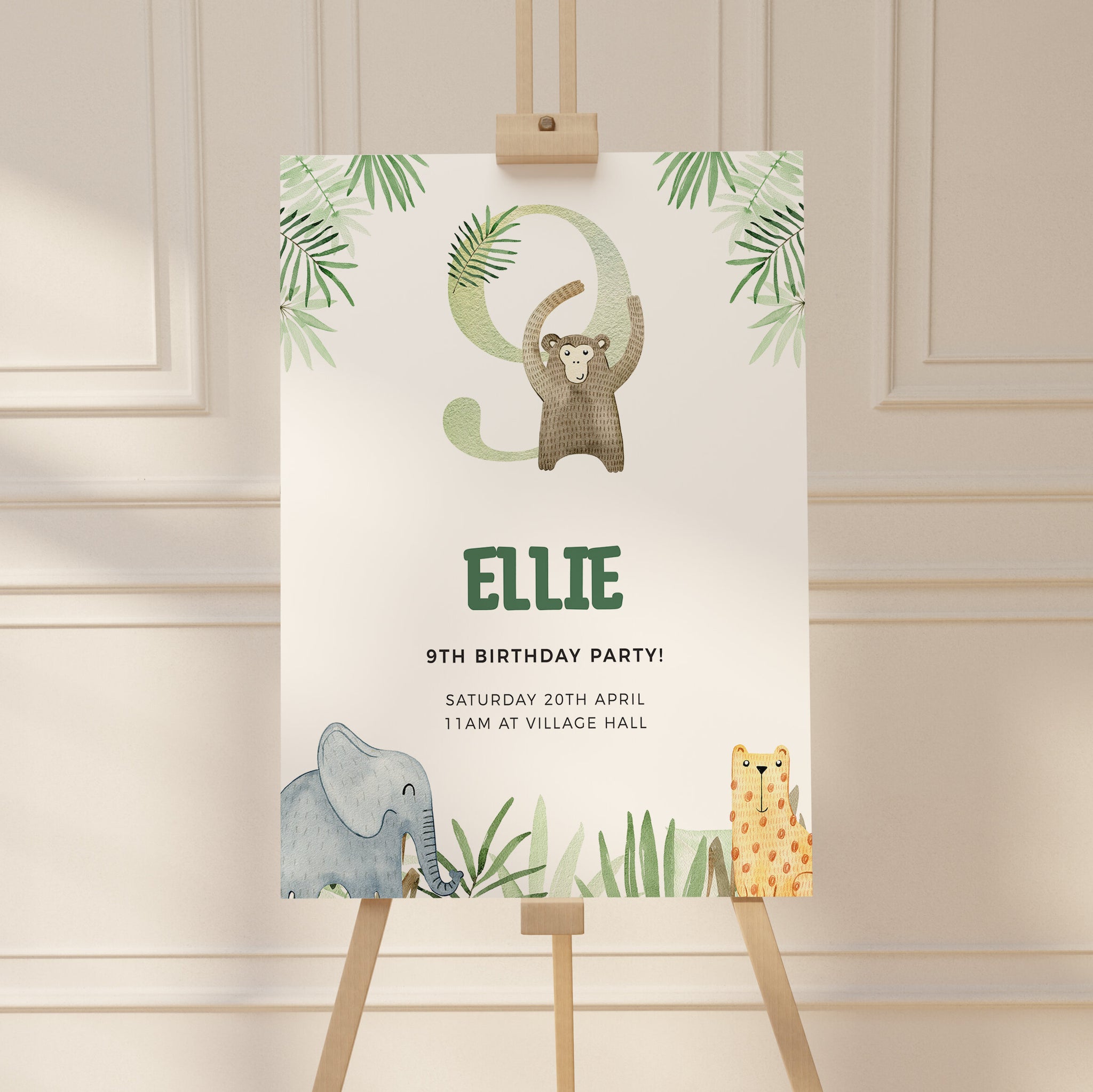 Safari Kids Birthday Party Welcome Sign