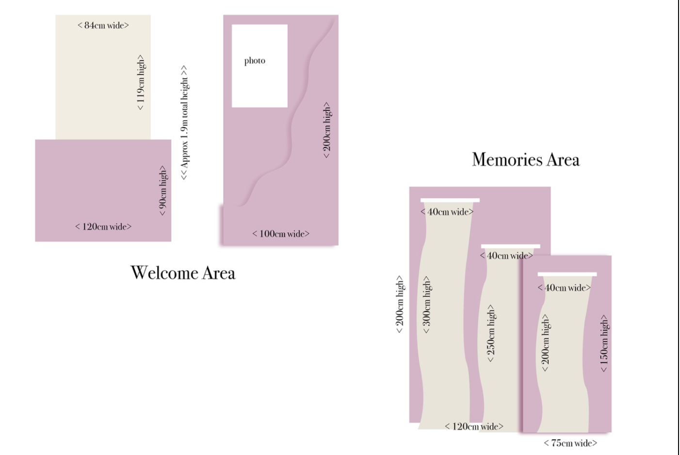 KM 2 Backdrops, A1 Welcome Sign Box, 9mm MDF A1, wave layered Backdrop