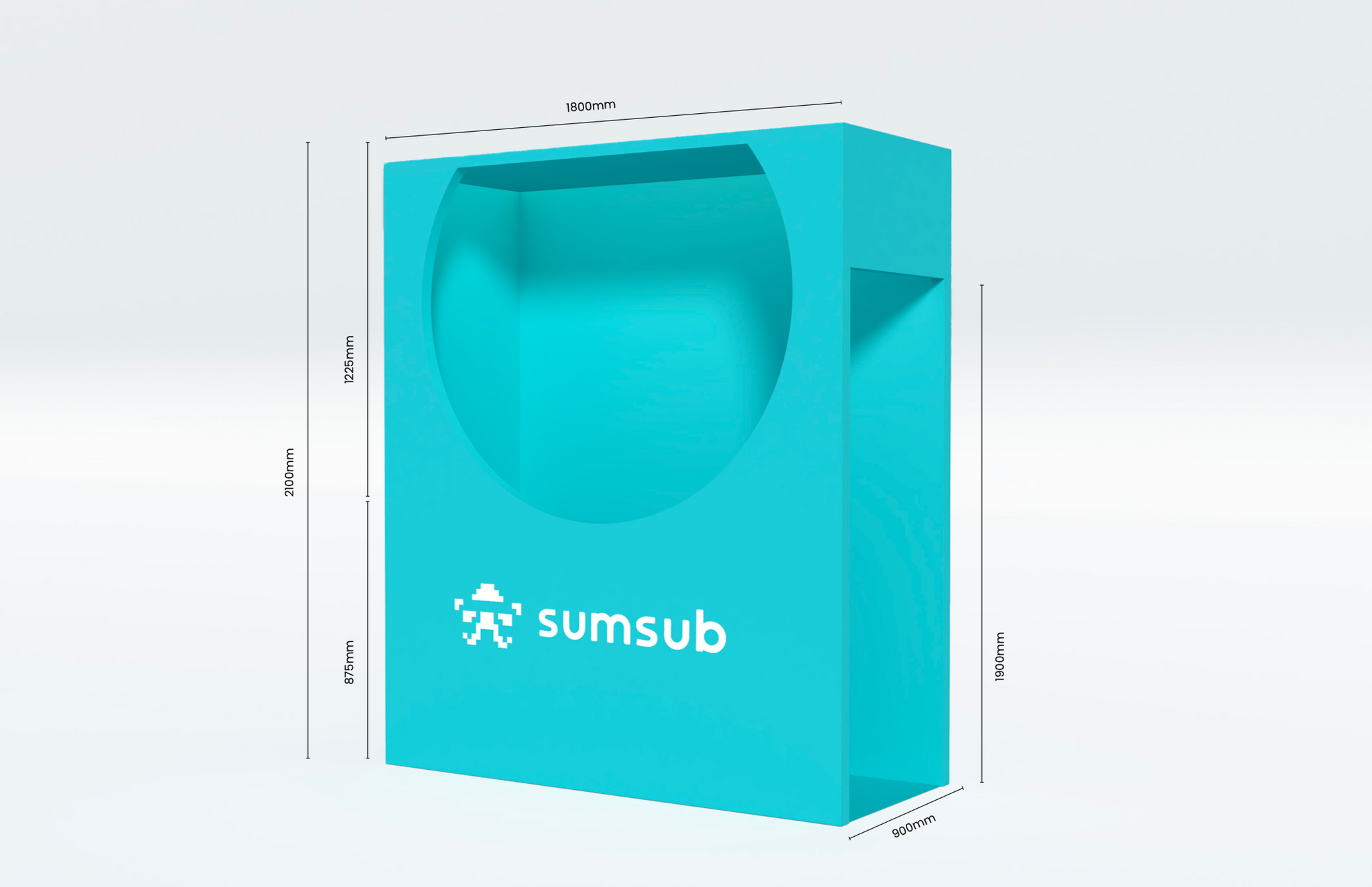 SumSub photo box unpainted split apart with lights