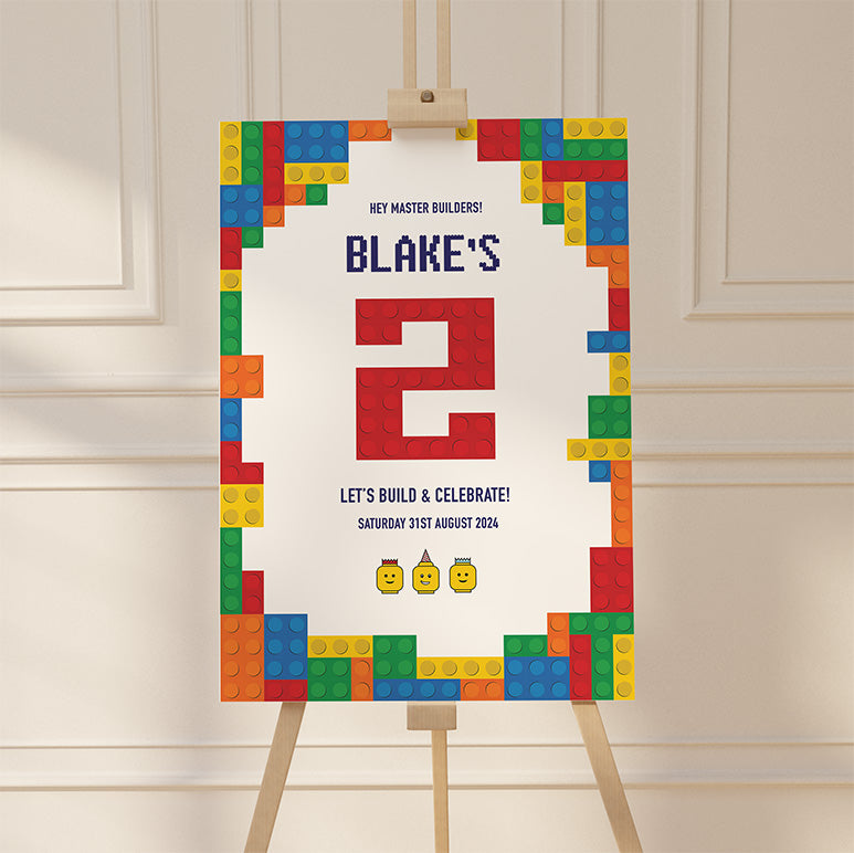 LEGO Kids Birthday Party Welcome Sign
