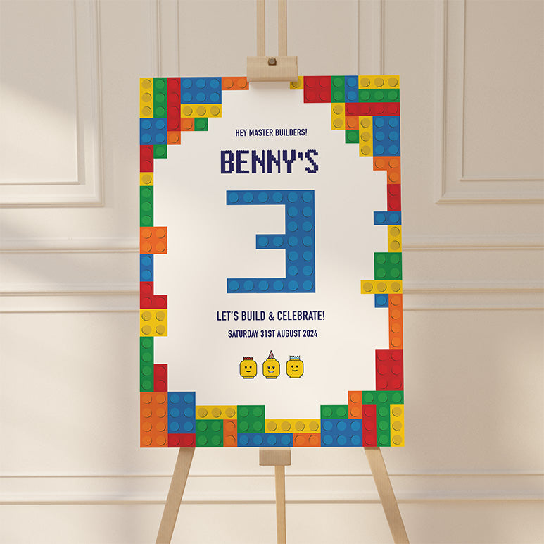 LEGO Kids Birthday Party Welcome Sign