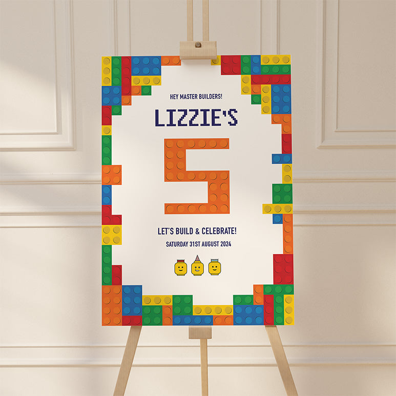 LEGO Kids Birthday Party Welcome Sign