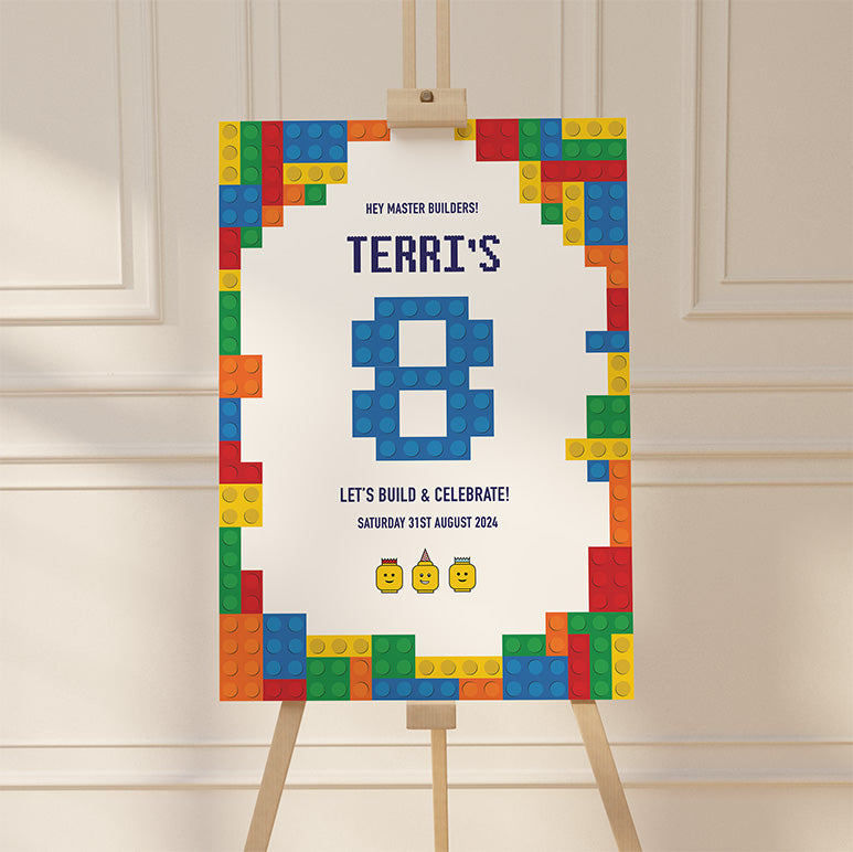 LEGO Kids Birthday Party Welcome Sign