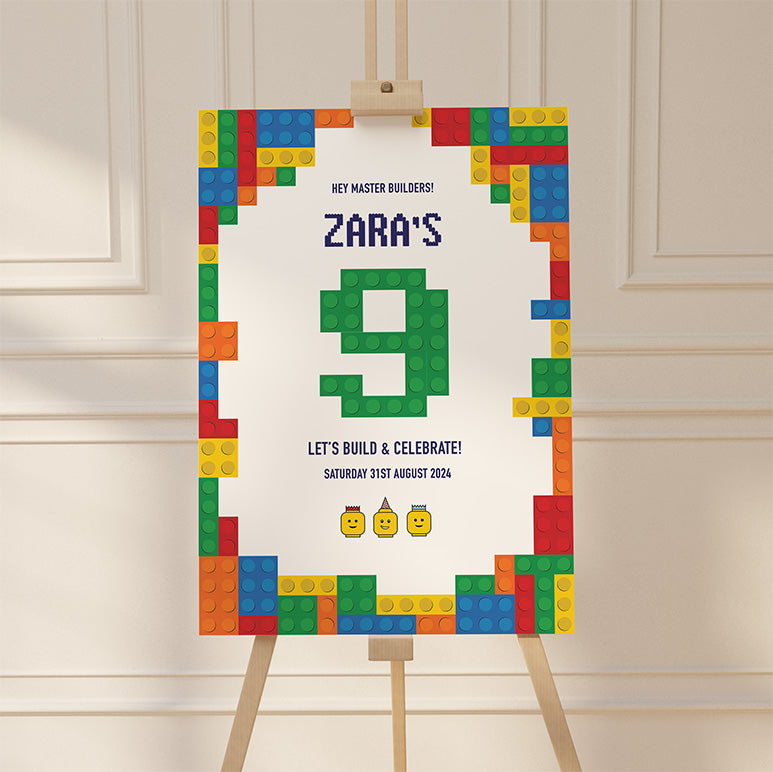 LEGO Kids Birthday Party Welcome Sign