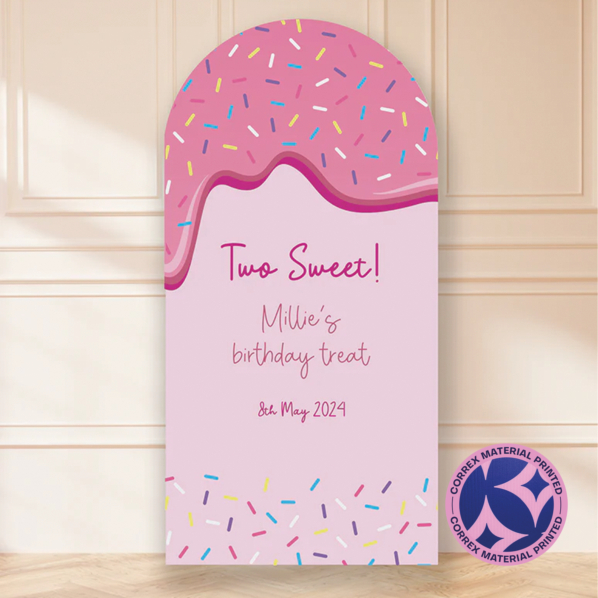 Pink Ice Cream Party Backdrop
